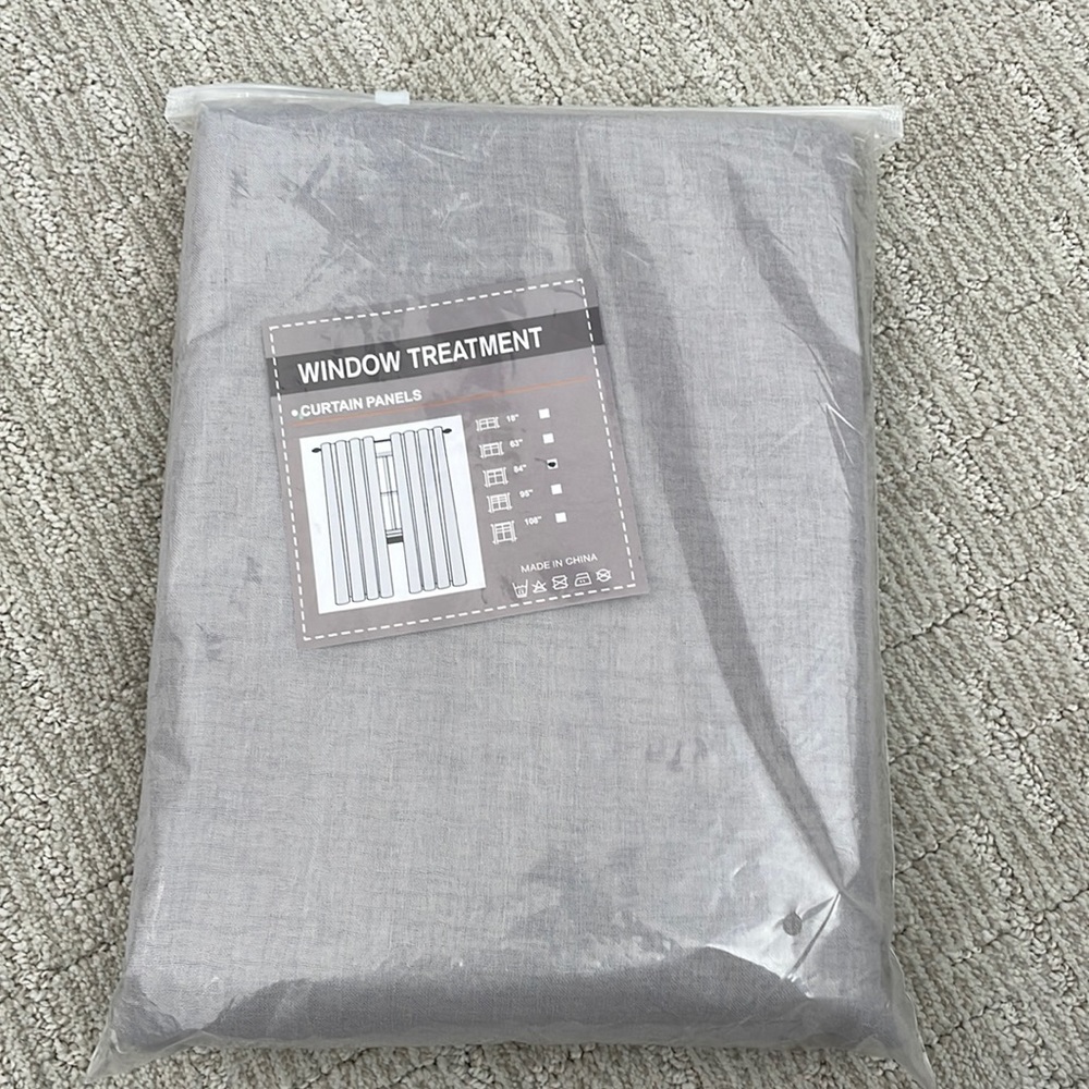 Grey curtain panel set of 2